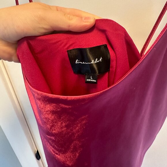 Line & Dot Makena satin dress Large Pink - Picture 6 of 7